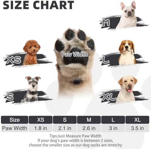 KOOLTAIL Dog Socks for Hot/Cold Pavement to Prevent Licking Paws,Dog Boots&Paw Protector for Hardwood Floors Anti Slip,Traction Control Booties for Small Medium Large Senior Dogs,XS - Image 6