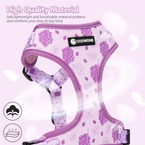 Dog Harness and Leash Set, Adjustable Dog Harness, Dog Leash, No Pull No Choke Puppy Harnesses for Walking Training for Small Medium Pet (Wines, L(Chest 18.5-27.1", Neck 14.5-20.1")) - Image 5