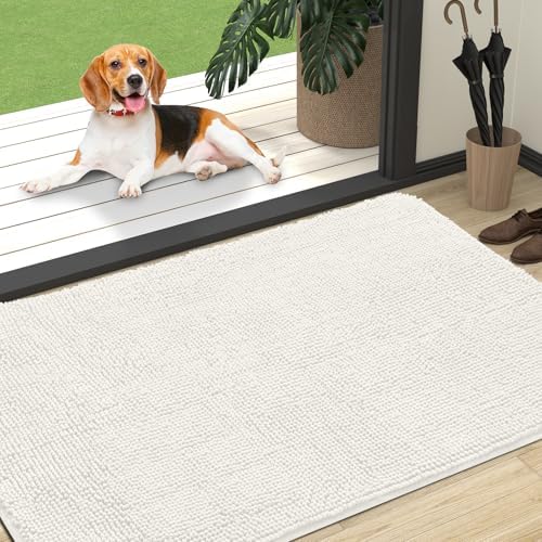OLANLY Dog Door Mat for Muddy Paws 47x32, Super Absorbent Chenille Mud Mat by OLANLY