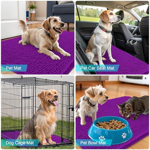 OLANLY Dog Door Mat for Muddy Paws 59x35, Super Absorbent Chenille Mud Mat - Image 7