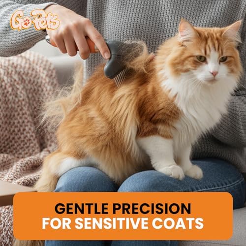 GoPets Double Row Dematting Rake Undercoat Deshedding Tool for Dogs & Cats - Image 5