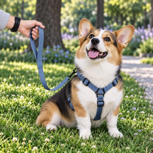 Dog Harness and Leash Set, No Pull Soft Lightweight PVC Puppy Harness, Adjustable Breathable Easy Walk Pet Harness for Small Medium Large Dogs - Image 5