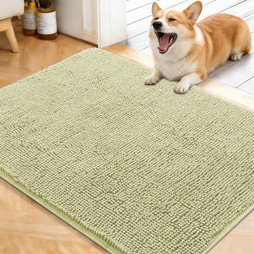 OLANLY Dog Door Mat for Muddy Paws 40x32, Super Absorbent Chenille Mud Mat by OLANLY
