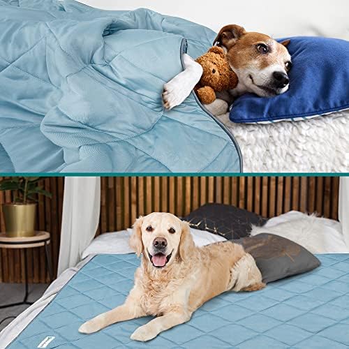 PetAmi Cooling Dog Blanket Lightweight Summer for Large Pet Cat 60x80, Blue - Image 3