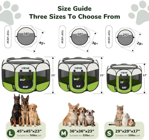 Dog Cat Small Animal Puppy Playpen Crate, Medium, Green - Image 2