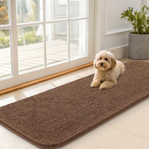 OLANLY Dog Door Mat for Muddy Paws 59x20, Super Absorbent Chenille Mud Mat by OLANLY