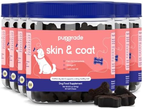 PupGrade Skin & Coat Supplement for Dogs, Duck Flavor – 360 Soft Chews by PupGrade