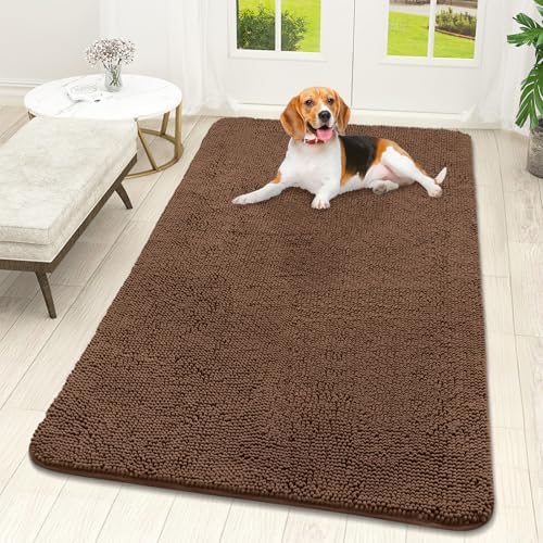 OLANLY Dog Door Mat for Muddy Paws 59x32, Super Absorbent Chenille Mud Mat by OLANLY