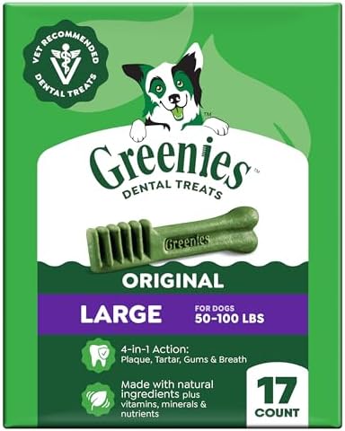 Greenies Large Natural Dental Dog Treats, Original Flavor, 17 Count by GREENIES