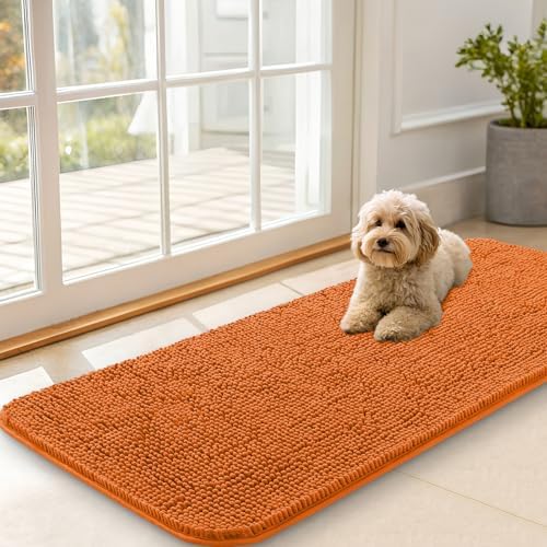OLANLY Dog Door Mat for Muddy Paws 47x20, Super Absorbent Chenille Mud Mat by OLANLY