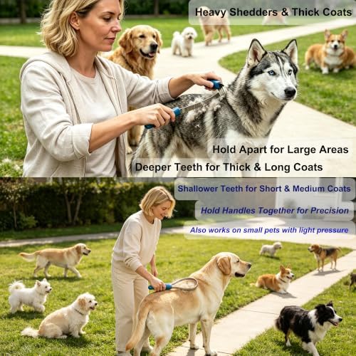 5Pcs Deshedding Brush Kit for Dogs Small to Large, Cats, Bathing & Grooming - Image 5