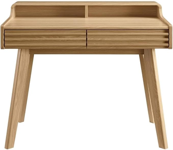 Modway Render Mid-Century Modern Office, Writing Desk, Oak - Image 4