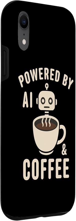 Powered by AI and Coffee Robot Case for iPhone XR - Image 3