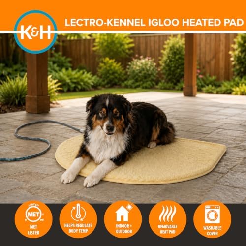 K&H Heating Pad, Lectro-Kennel Igloo Heated Outdoor Dog Bed, Safety Listed - Image 4