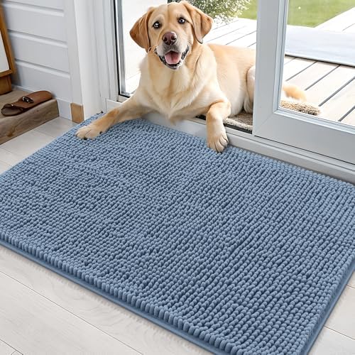 OLANLY Dog Door Mat for Muddy Paws 36x24, Super Absorbent Chenille Mud Mat by OLANLY