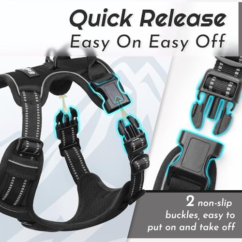 Eagloo Dog Harness for Large Dogs, No Pull Pet Vest with 2 Leash Clips - Image 5