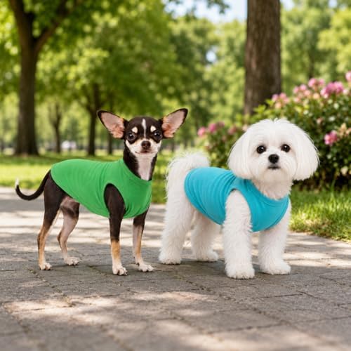 Pet Clothes Dog Clothing Blank T-Shirt Tanks Top Vests for Small Middle Large Size Dogs 100% Cotton Dog Summer Vest Classic (L, Turquoise) - Image 4