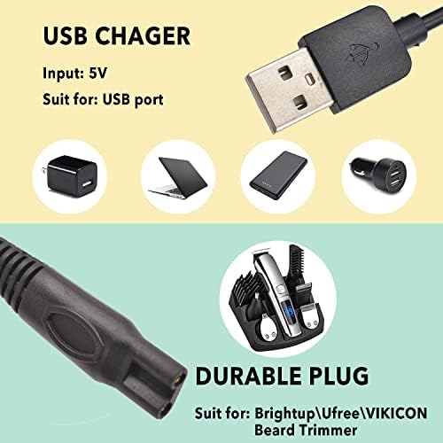 Charger Cable Compatible with Ufree/Brightup/VIKICON Beard Trimmer All-in-one Multifunctional Grooming kit Hair Clippers USB Cable - Image 5