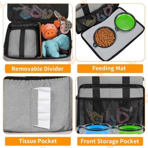 TORIBIO Large Dog Travel Bag for Supplies with Food Bowl - Image 4