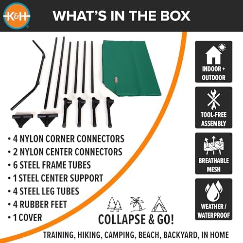 K&H Outdoor Elevated Dog Bed for Large & X-Large Pets, Green, XL 50x32in - Image 6