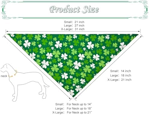 St. Patrick's Day Dog Bandanas 2PCS-Small,Irish Shamrock Design Scarves, Holiday Costumes,Pet Scarves for Boys and Girls,Dog Outfit Gifts for Small Dogs and Cats(Green) - Image 2