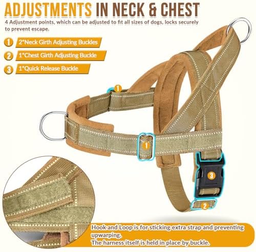 SlowTon No Pull Dog Harness and Leash Set - Heavy Duty, Soft Padded - Image 5