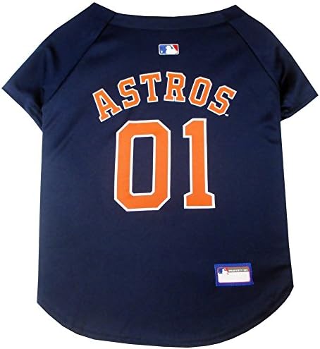 Official MLB Houston Astros Pet Jersey for Dogs & Cats, Size Small - Stylish Baseball Jersey for Your Furry Fan- Show Off Team Spirit with The Perfect Fan Apparel Gear for Pet, Dog & Cat by PETSFIRST