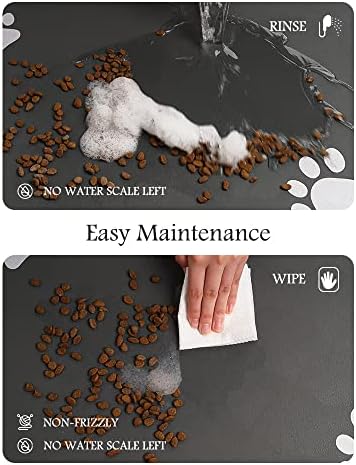 PADOOR Pet Feeding Mat-Absorbent Dog Mat for Food and Water Bowl-No Stains Quick Dry Water Dispenser Mat-Dog Accessories Pet Supplies-Bowl for Messy Drinkers（Darkgrey,17"x28"） - Image 4