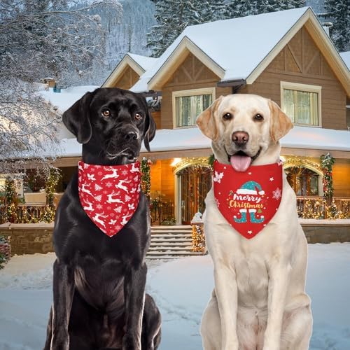 Christmas Dog Bandanas Large 3PCS, 6 Pattern Scarf for Boy and Girl - Image 5