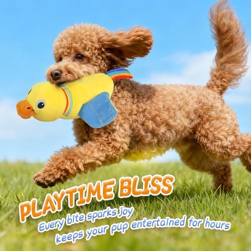 lilfrd Duck Dog Toy, Crinkle Squeaky Plush Interactive Chew Toy for Dogs - Image 6