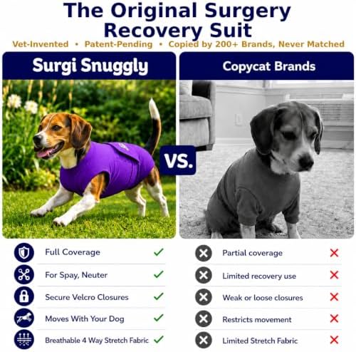 Surgi Snuggly Dog Surgery Recovery Suit, Cone Alternative, Spay/Neuter M - Image 3