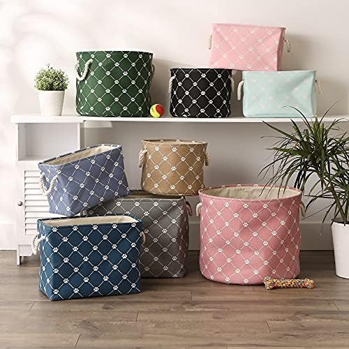 Bone Dry Pet Storage Paw and Bone, Trellis Collection, Small Rectangle, 14x8x9, Stonewash Blue - Image 6