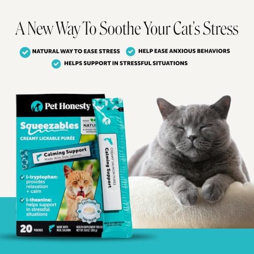 Pet Honesty Vet Backed Cat Calming Supplement Puree, Salmon, 20 Ct - Image 2