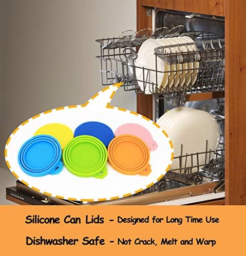 Comtim Pet Can Covers/6 Pack Silicone Dog Cat Food Can Lids/Universal Size Fit Most Standard Size Cans - Image 5