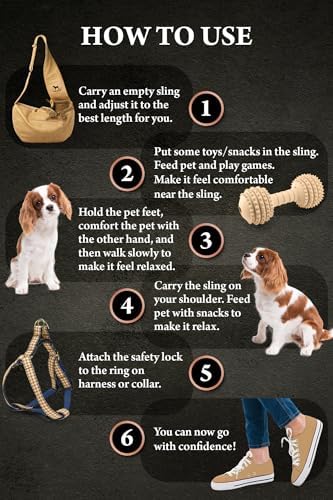 Noah & Paw Dog Sling Carrier for Small Dogs 5-18lb, Cat Carrier, Pet Sling with Adjustable Padded Strap, Vegan Leather Lined with Fur, 3X Safety Feature, Machine Washable - Image 6
