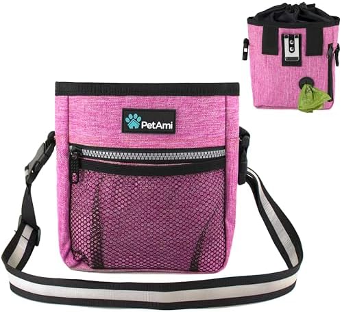 PetAmi Hands Free Dog Treat Pouch for Training and Walking, Pink by PetAmi