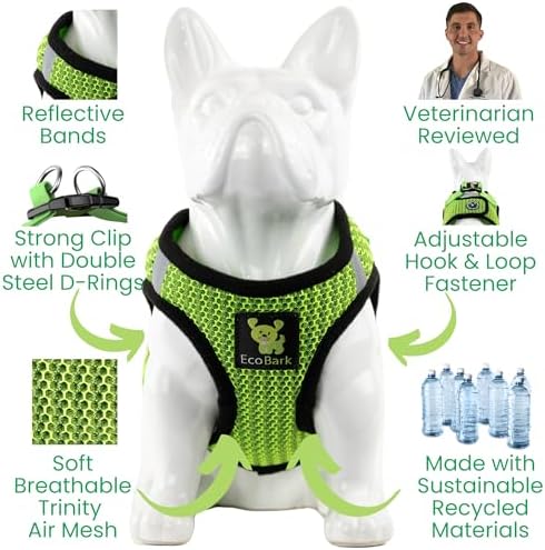 EcoBark Step in Dog Harness, Reflective Soft Mesh No Pull Pet Vest, XXS - Image 3
