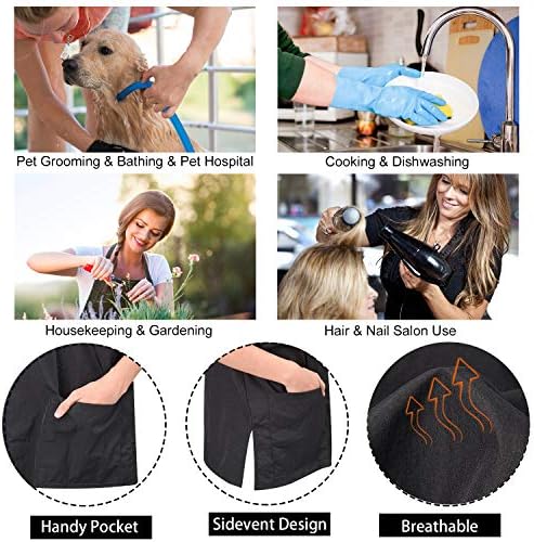 Noverlife Short Sleeve Pet Grooming Work Clothes with Full Zipper, M Size - Image 4