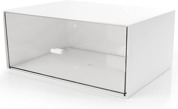Desk Drawer Organizer, Stackable Storage Drawers, Plastic White Desk Organizers Great for Makeup Storage Bathroom Organization Accessories Etc - Large 1 Drawers (White) by kulusion