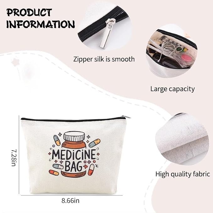 Home Medical Bag for Medicine Storage Organizer Pouches Emergency Pouch for First Aid Med Bag Patient Gifts from Nurse Drug Bags for Travel Camping Medication Storage Kit Pharmacy Doctor Gifts Ideas - Image 3