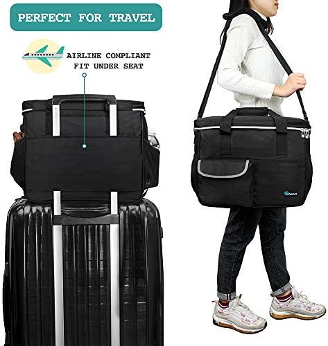 PetAmi Dog Travel Bag Organizer, Pet Supplies Tote Diaper Bag, Black Medium - Image 5
