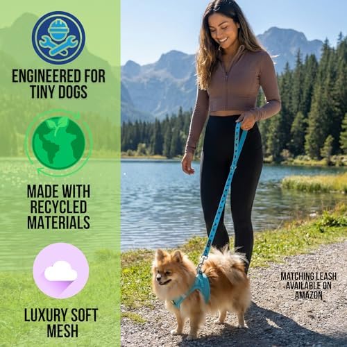 EcoBark Teacup Dog Harness, Soft Step in Vest for Puppy & Tiny Dogs - Image 2