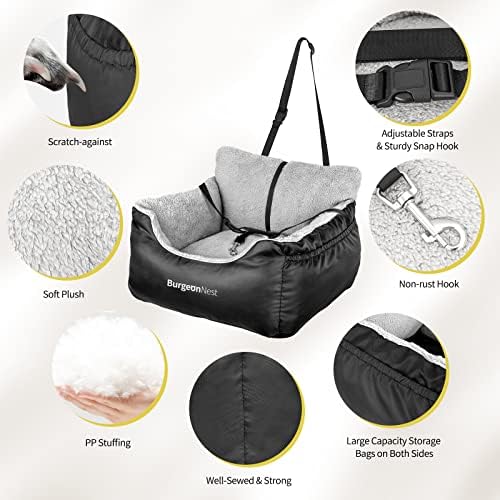 BurgeonNest Dog Car Seat for Small Dogs & Cats Under 25 lbs,Black - Image 4