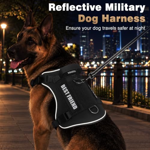 WINSEE No Pull Tactical Dog Harness and Leash Set with 2 Patches - Image 7