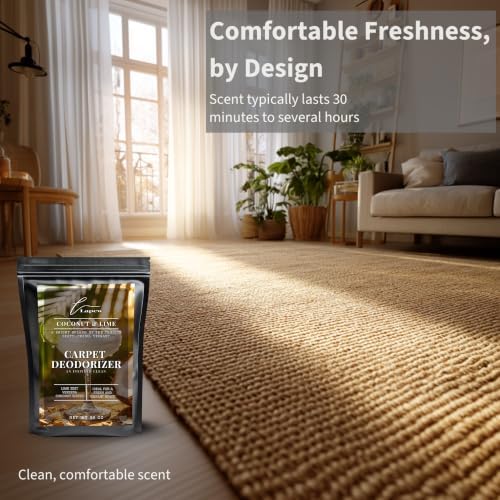 Lapew Coconut & Lime Carpet Deodorizer Powder - Pet Safe Freshener for Vacuuming | Scented Odor Eliminator for Home | 36 oz - Image 5