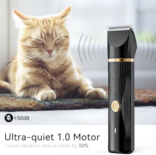 Cat Grooming Clippers Kit with Paw Trimmer, 3 in 1 Electric Pet Hair Trimmer Supplies for Thick Matted Hair, Heavy Coat Butt Shaver Cat Razor Fur Trimmer for Dogs at Home (Black) - Image 3