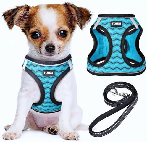No Pull Dog Puppy Harness and Leash Set Reflective Mesh Vest Large by YIMEIS