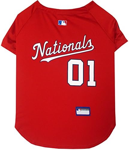 Official MLB Washington Nationals Pet Jersey for Dogs & Cats, Size Medium - Stylish Baseball Jersey for Your Furry Fan- Show Off Team Spirit with The Perfect Fan Apparel Gear for Pet, Dog & Cat by PETSFIRST