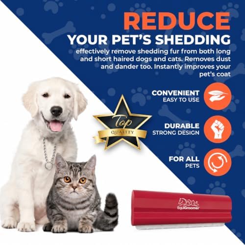 EquiGroomer 5-Inch Undercoat Deshedding Brush for Dogs & Cats, Red - Image 5