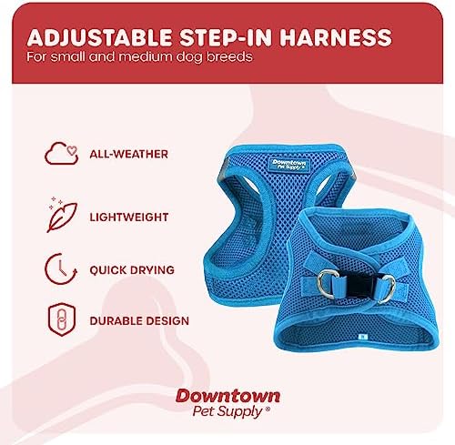 Downtown Pet Supply Step-in Dog Harness – No Pull, Adjustable Padded Mesh with Reflective Trim, Secure Buckle Strap – Comfortable & Breathable Small Dog Harness, Large, Cobalt - Image 3